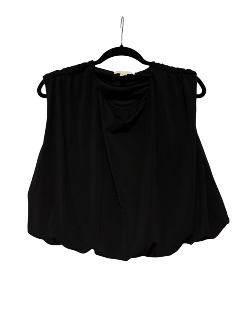 H&M Black Sleeveless Bubble Hem Cropped Top Size XL